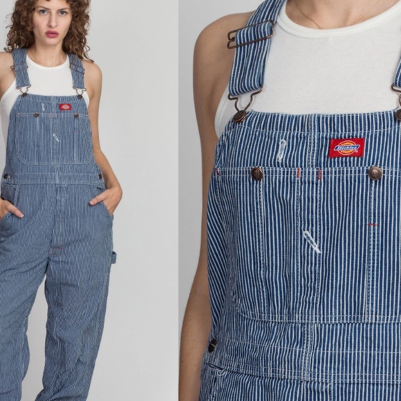 Dickies, blue and white stripe engineer overalls - Picture 1 of 8